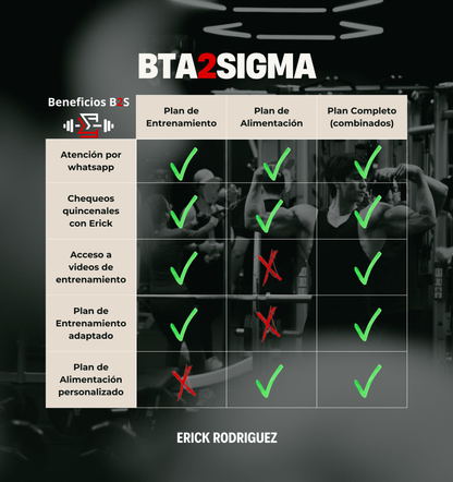 Plan Integral (Entrenamiento y Alimentación) - BTA2SIGMA